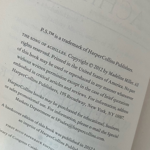 The Song of Achilles first edition paperback by Madeleine Miller EUC - Picture 5 of 5